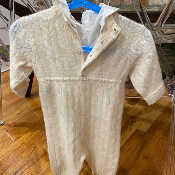 Ralph Lauren Cashmere Woven-Collar Coverall - Picture 2 of 8